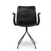 Bent Hansen Primum Armchair - Sort Adrian Læder - Fast Sort Stel