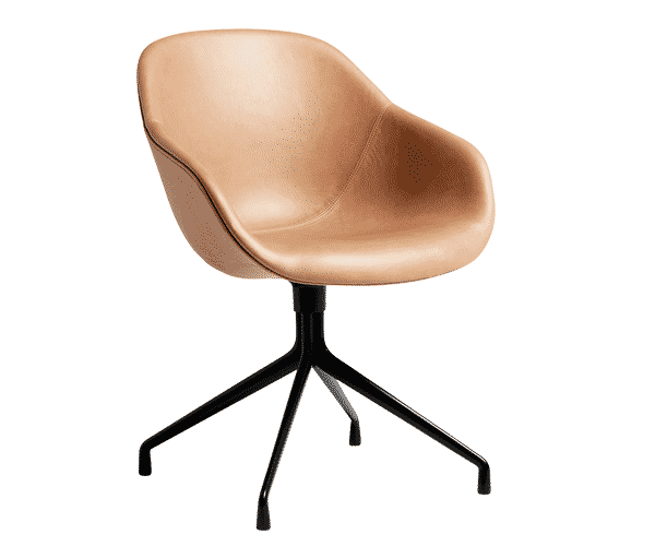 HAY About A Chair (AAC121) - Cognac Læder - Sort Drejestel