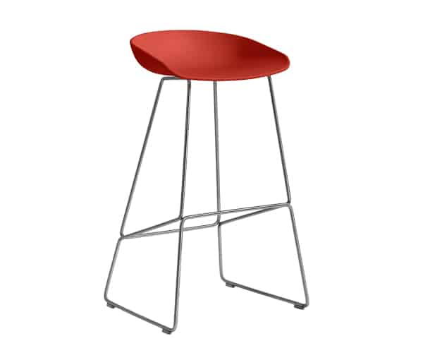 HAY About a Stool (AAS 38) - Warm Red/Rustfri Stål