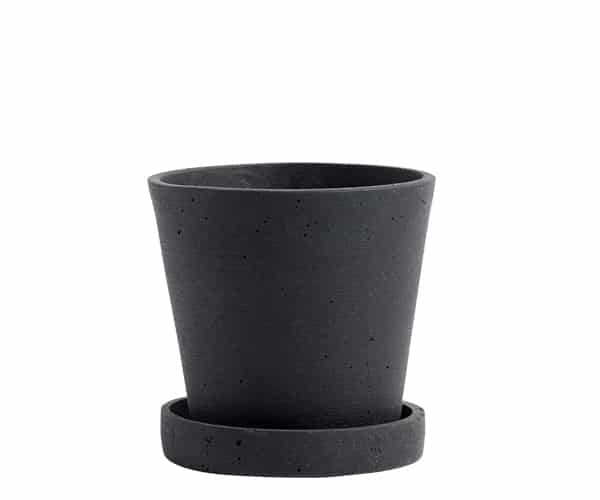 HAY Flowerpot with Saucer - Small - Black