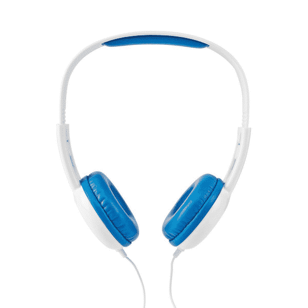 KIDS - Høretelefoner til børn begrænset til 82db med kabel 3.5mm - Hvid/Blå