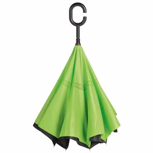 Lime grøn omvendt paraply frit leveret til pakkeshop - Emma