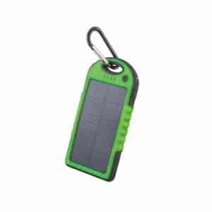 Powerbank 5000mAh med soloplader dual USB porte m/LED lys – Grøn