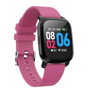 Smartwatch CV06 – Vandtæt aktivitets ur – puls – Blodtryk – Besvar opkald – Sort/Rosa