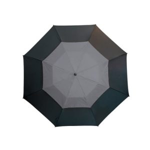 Stor grå paraply m. dobbelt skærm 132 cm – Herkules