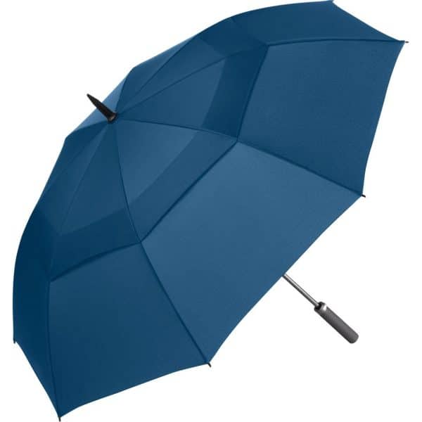 Store blå golfparaplyer med glasfiberskaft - Nicholas