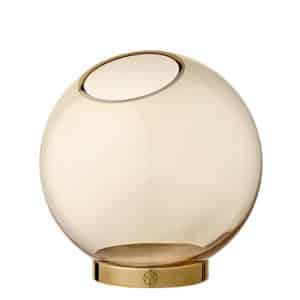 AYTM GLOBE Round Glass Vase – Medium – Amber&Gold