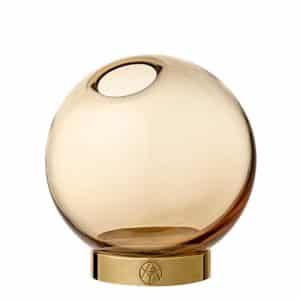 AYTM GLOBE Round Glass Vase – Mini – Amber&Gold