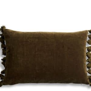 By Living Cph Olive Velvet Tassel pude 60x40cm