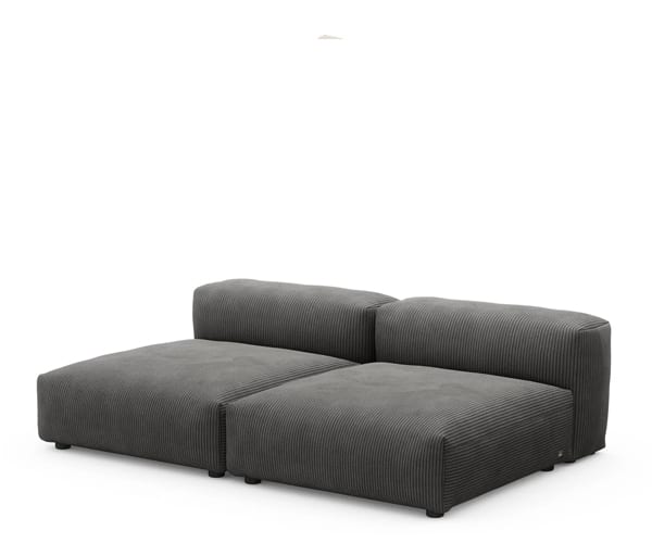 Vetsak Two Seat Sofa - 210x136,5 cm. - Cord Velours Dark Grey
