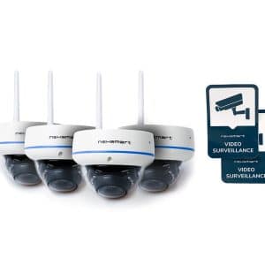 Videoovervågning med 4 x overvågningskamera | pakkeløsning