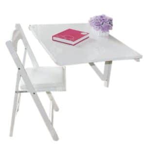 Foldevægbord 80 * 60cm 2x foldbart hvidt
