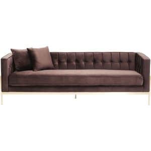 KARE DESIGN Loft Brown 3-personers sofa – brunt stof/messing stål, m. armlæn