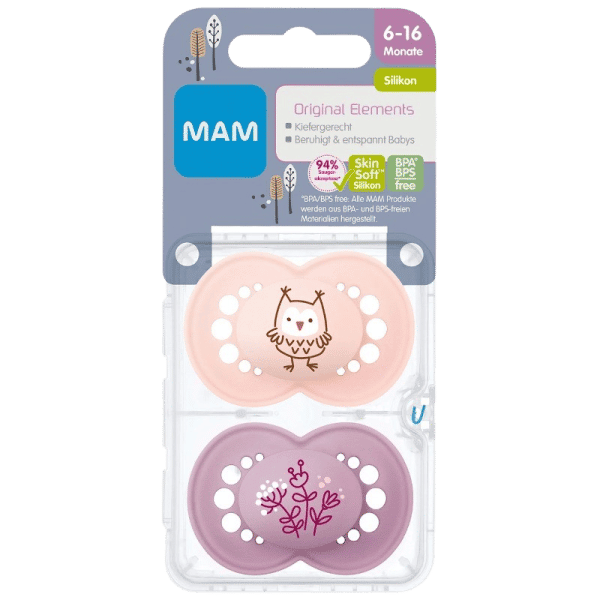 MAM Sut Original 16-36M Silicone Pink (2 stk)