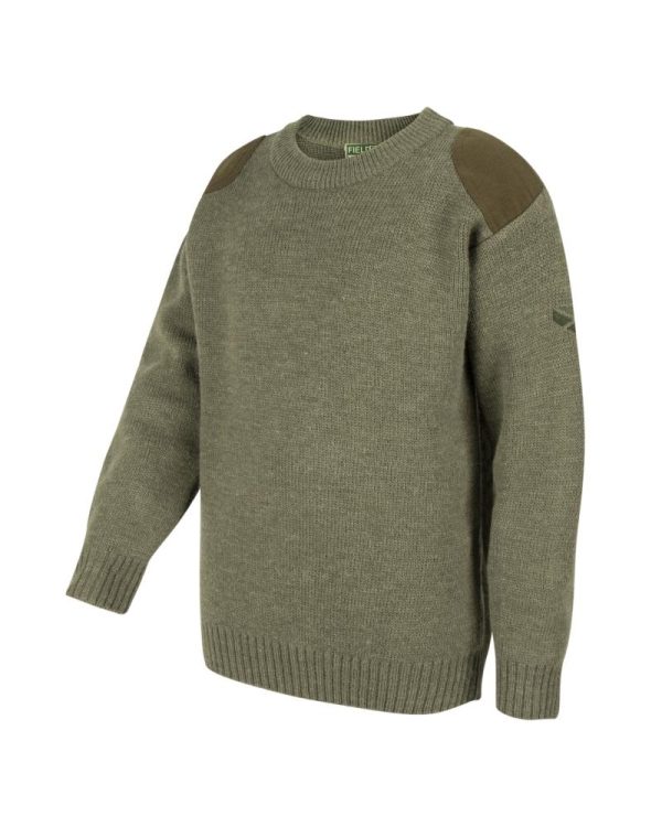 Melrose JUNIOR V-Neck Hunting Pullover, uldblanding, str. 9-10 år