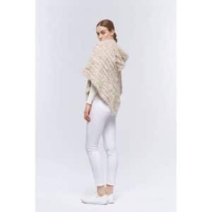 Molly Deluxe Plus Poncho | Kanin, Uld – Taupe / Onesize