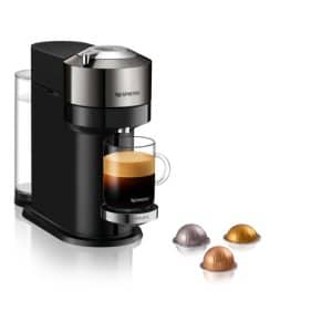 Nespresso Vertuo Next Deluxe, 1,1 L., Chrome Kapsel Kaffemaskine – Sort/sølv