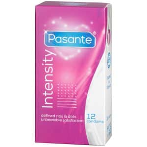 Pasante Intensity Ribs & Dots Kondomer 12 stk – Klar