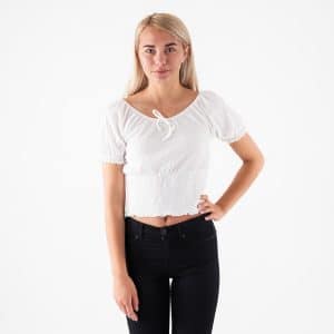 Pieces – Pcannie ss top – T-shirts til damer – Hvid – L