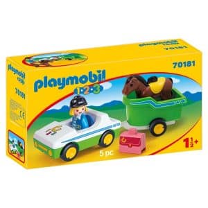 Playmobil 1.2.3 – Bil med hestetrailer