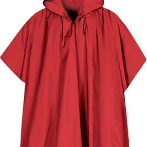 Røde ponchoer et regnslag af højeste kvalitet