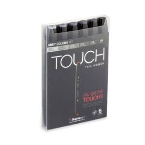 Touch Twin Marker – sæt m/6 populære grå…