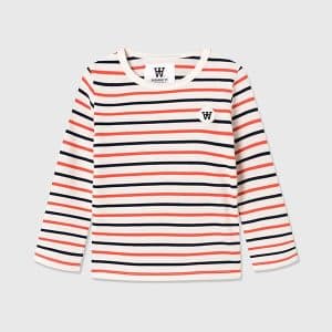 Wood Wood Kim Bluse Offwhite/Navy/Red