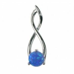 Twister – Opal smykke vedhæng med blå opal sten, 925 Sterling sølv & rhodium belægning