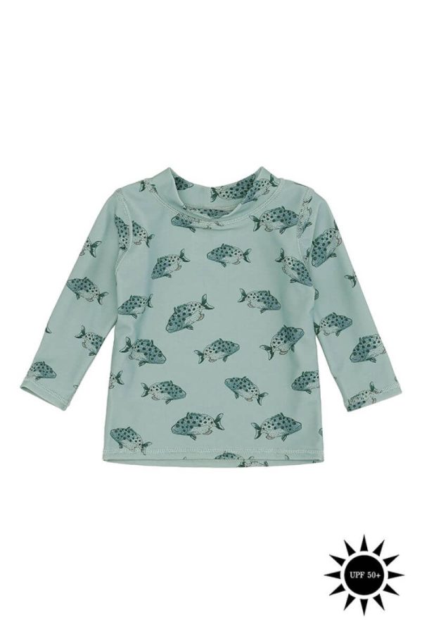 Badebluse Baby Astin Sun Shirt - Jadeite AOP Spotfish