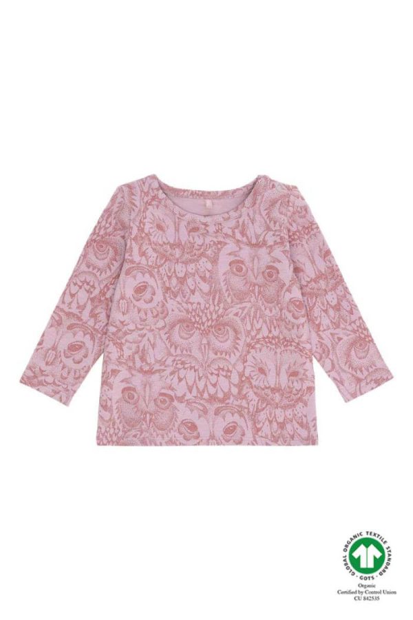 Badebluse Baby Bella T-shirt - Mauve Shadows AOP Owl Lavender