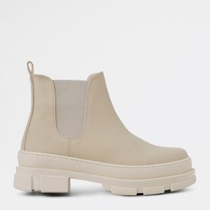 Irean Chelsea Off White Rubberised Leather
