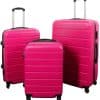 Kuffertsæt - 3 Stk. - Eksklusivt hardcase billige kufferter - Pink med striber