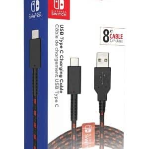 PDP Nintendo Switch USB Type C Charging Cable – Opladningskabel til trådløs game styreenhed – Nintendo Switch