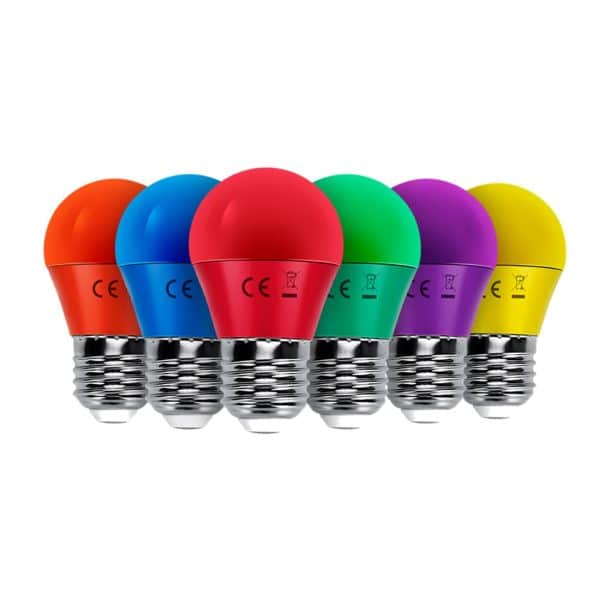 Farvede LED Pærer - E27 4w