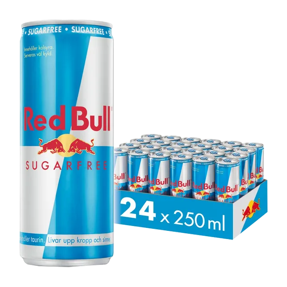 24 x Red Bull Energidrik Sukkerfri, 250 ml