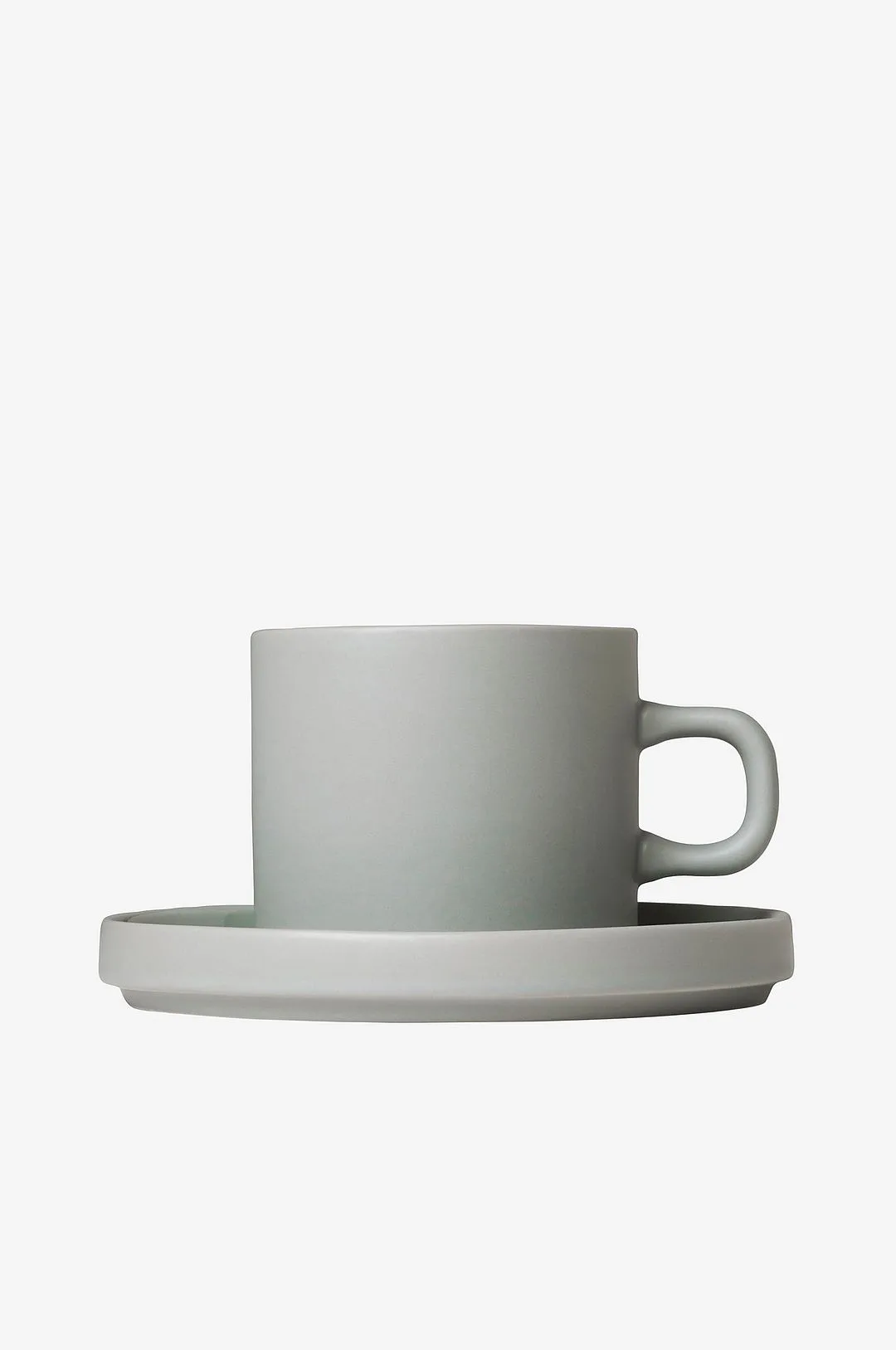 Blomus - Kaffekop med underkop. Sæt med 2. Pilar 200ml - Grå - Kopper & krus - - Homeroom