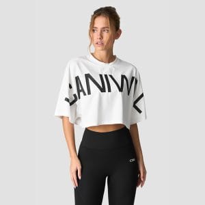 Contrast Cropped T-shirt Hvid