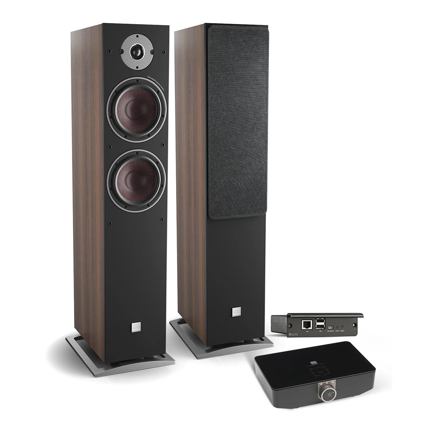 DALI Oberon 7C + Soundhub + BluOS Gulvhøjtaler – Aktive