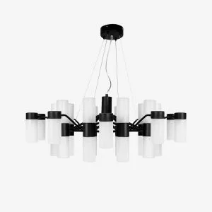 Globen Lighting – Lysekrone Santa Maria 30 – Sort – Loftpendler – – Homeroom