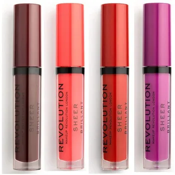 Lipgloss Makeup Revolution Lot of 4 Sheer Brilliant Lip Glosses - 148 Plum/ 130 De