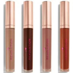 Lipgloss Makeup Revolution Set of 4 I Heart Chocolate Gloss – Honeycomb / Mocha /