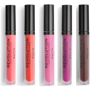 Lipgloss Makeup Revolution Set of 5 Matte Lip Glosses – 130 Decadence/ 133 Destiny