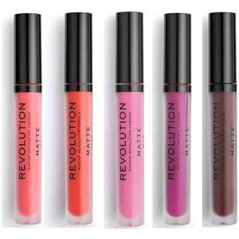 Lipgloss Makeup Revolution Set of 5 Matte Lip Glosses - 130 Decadence/ 133 Destiny