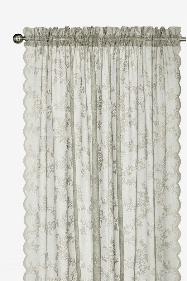 Mønstret blondegardin Rosalyn 2-pack