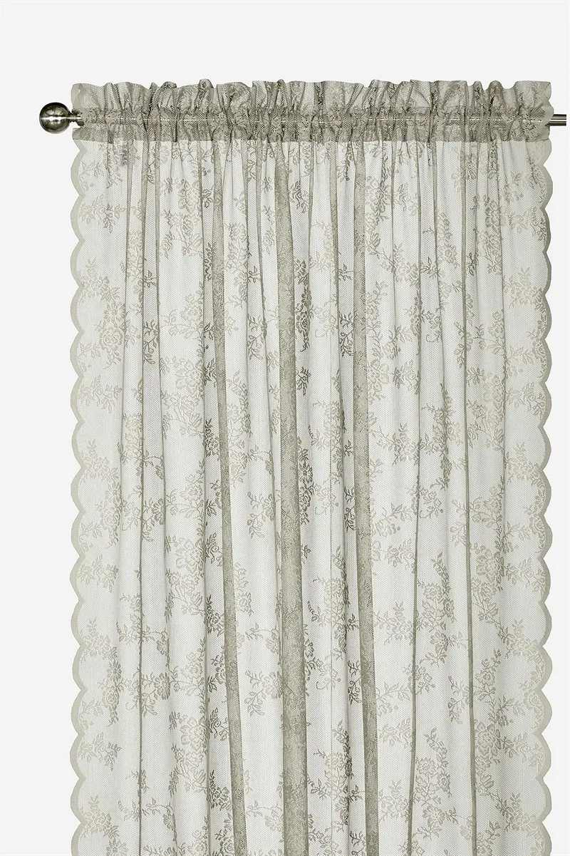 Mønstret blondegardin Rosalyn 2-pack