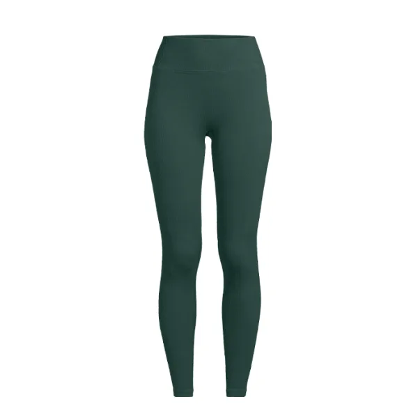 Multi Rib Seamless High Waist Tights, Dark Pine