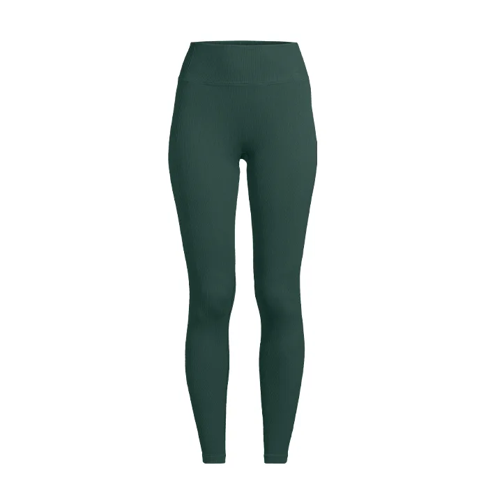 Multi Rib Seamless High Waist Tights, Dark Pine