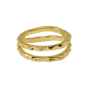 SILKE RENÉE SRBlurry double ring (GULD 6)