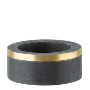 SINNERUP Athene marmor lysestage (SORT, ONE)