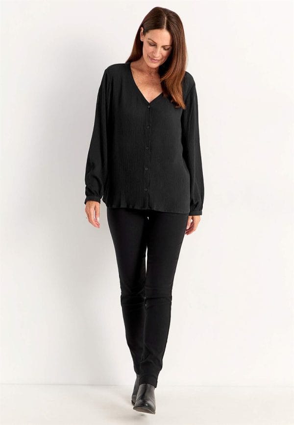 Bluse med crepe kvalitet